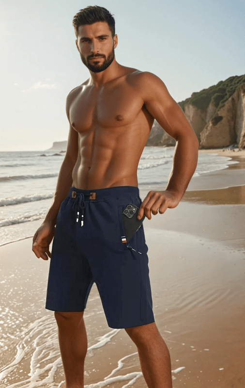 Reid | Elastic Waist Zip Pocket Shorts