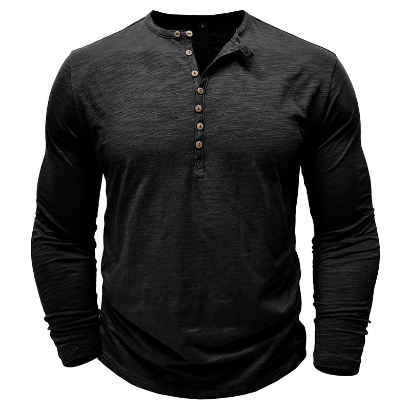 Brent | Classic Long-Sleeve Henley Shirt