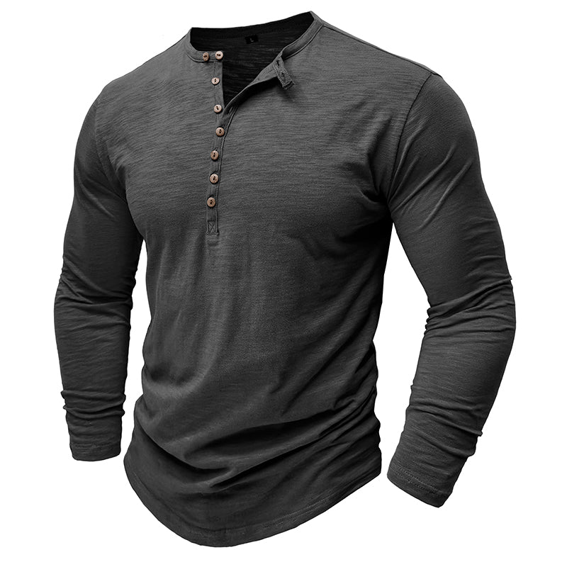 Brent | Classic Long-Sleeve Henley Shirt