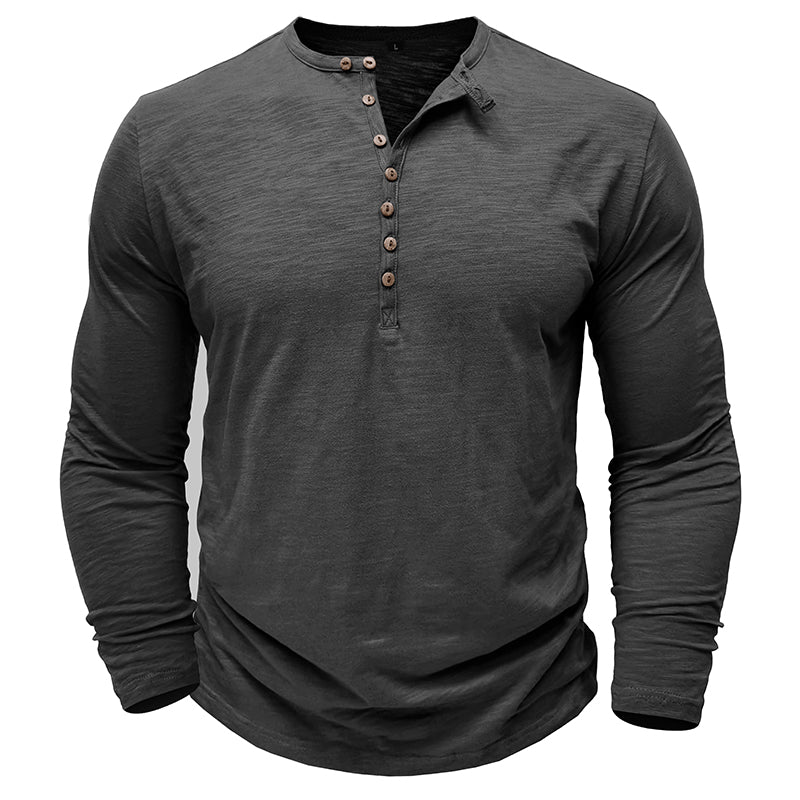 Brent | Classic Long-Sleeve Henley Shirt