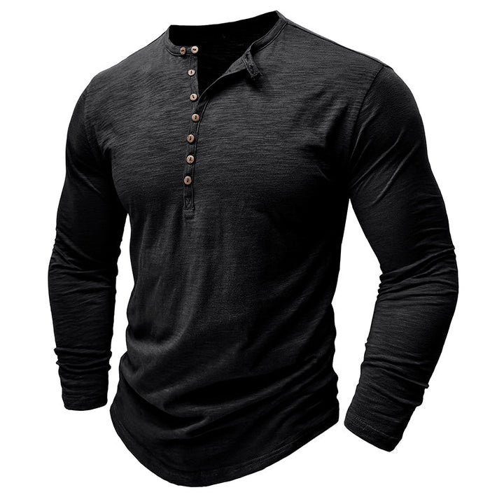 Brent | Classic Long-Sleeve Henley Shirt