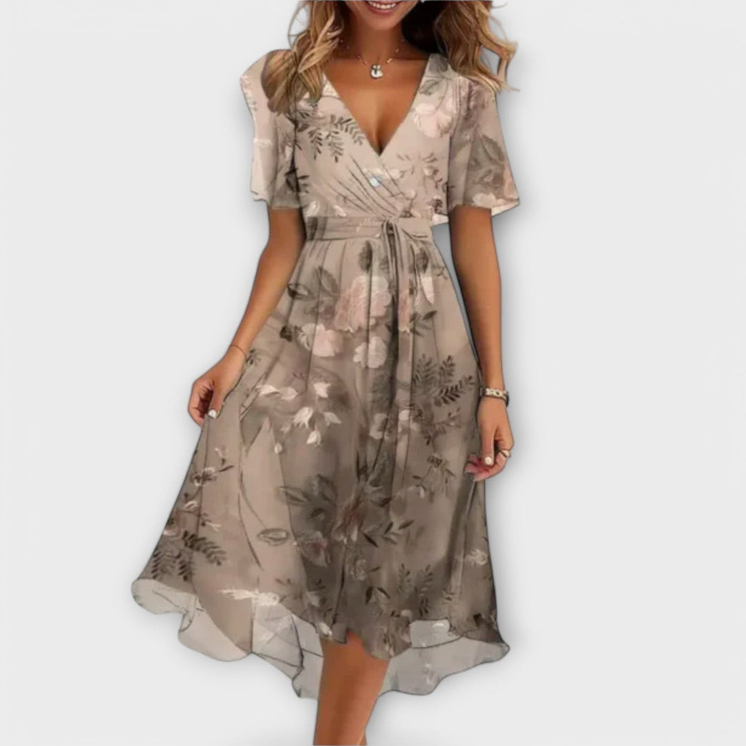 Armida | Elegant V-Neck Midi Dress