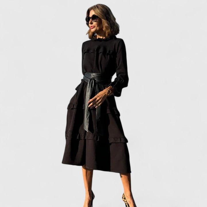 Petra | Layered Ruffle Midi Dress