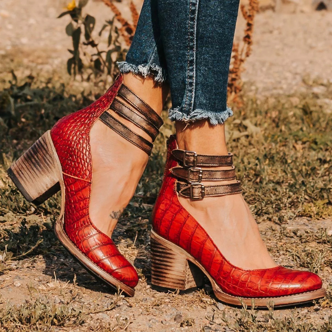 Emmeline | Multi-Strap Block Heel Ankle Boots