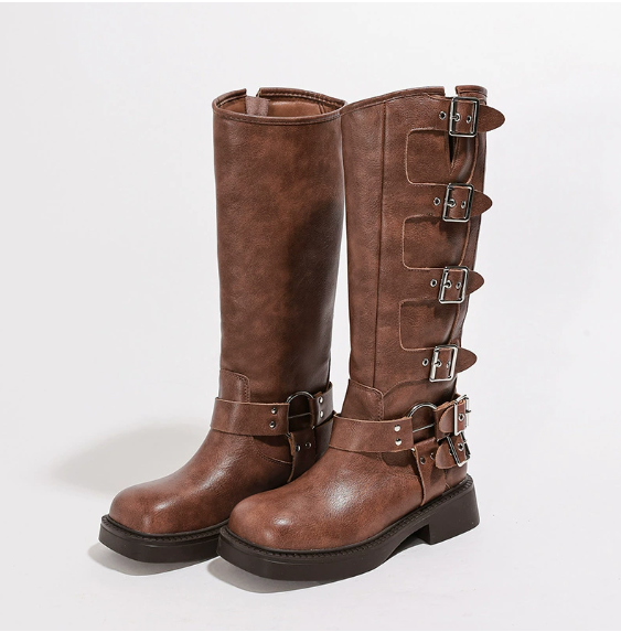 Rowan | Knee-High Boots With Multi-Buckle Straps
