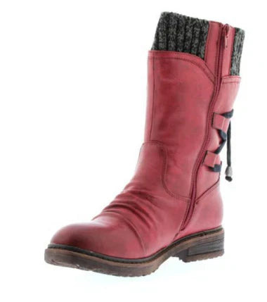 Tovah | Mid-Calf Lace-Up Winter Boots with Knit Cuff