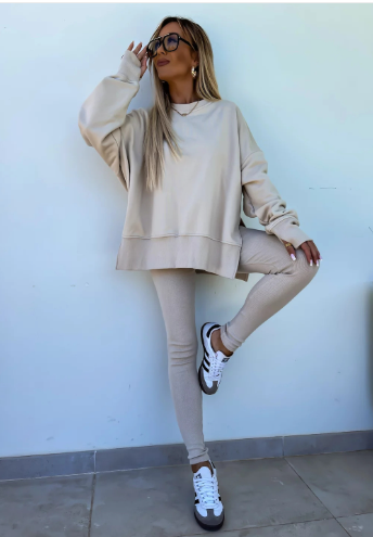 Anabel | Round Neck Sweatshirt Set