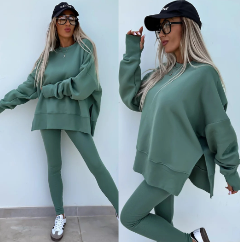 Anabel | Round Neck Sweatshirt Set