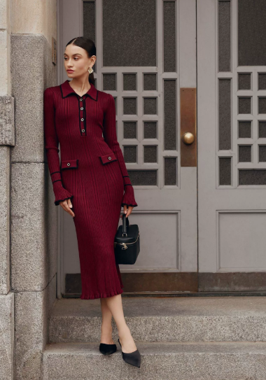Elika | Tailored Button Midi Dress