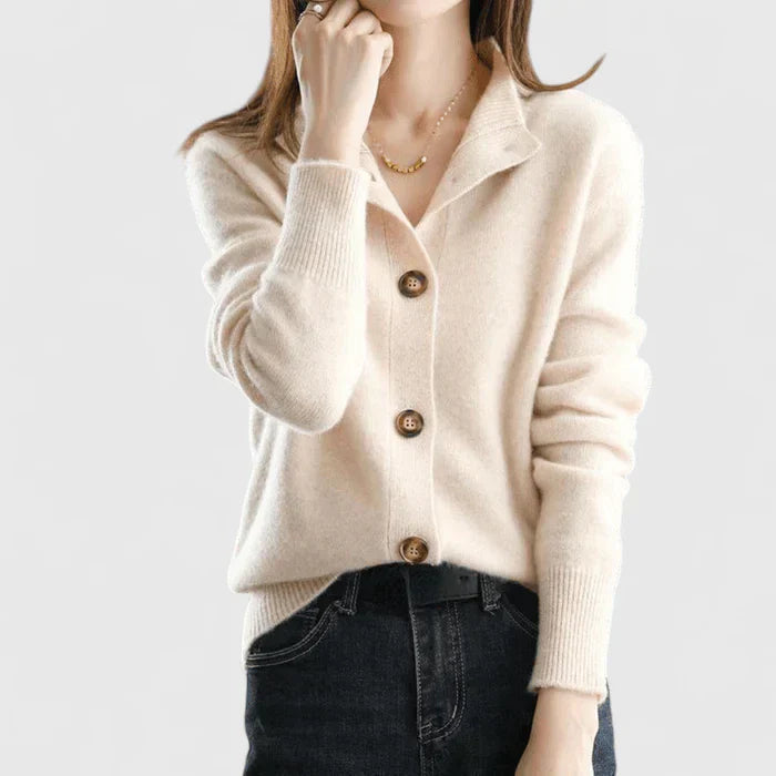 Gloria | Button-Up Knit Cardigan with Collar