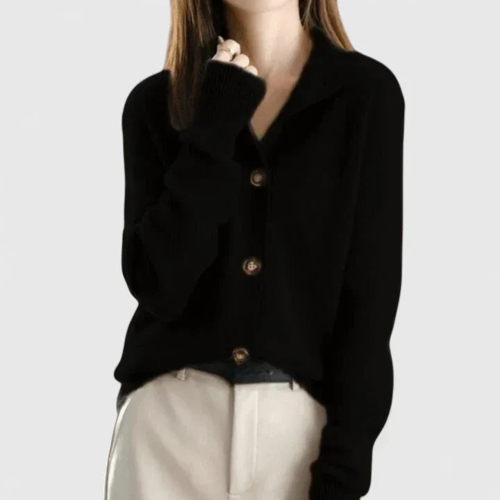 Gloria | Button-Up Knit Cardigan with Collar