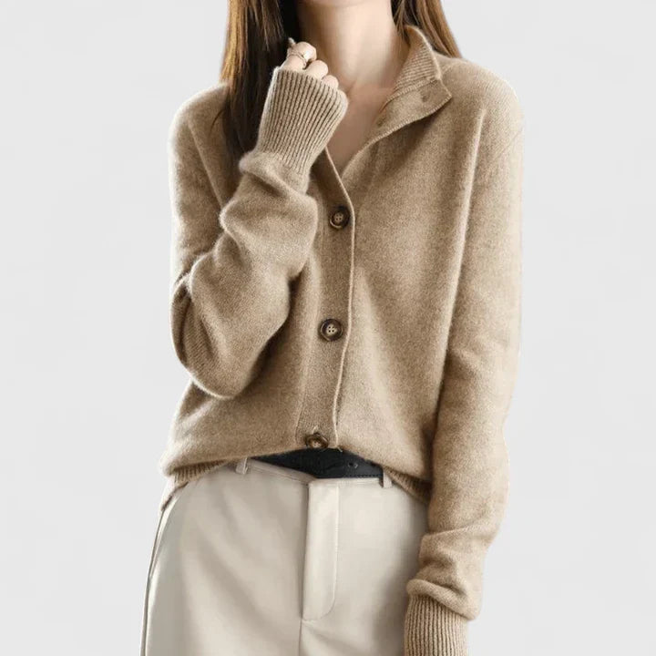 Gloria | Button-Up Knit Cardigan with Collar