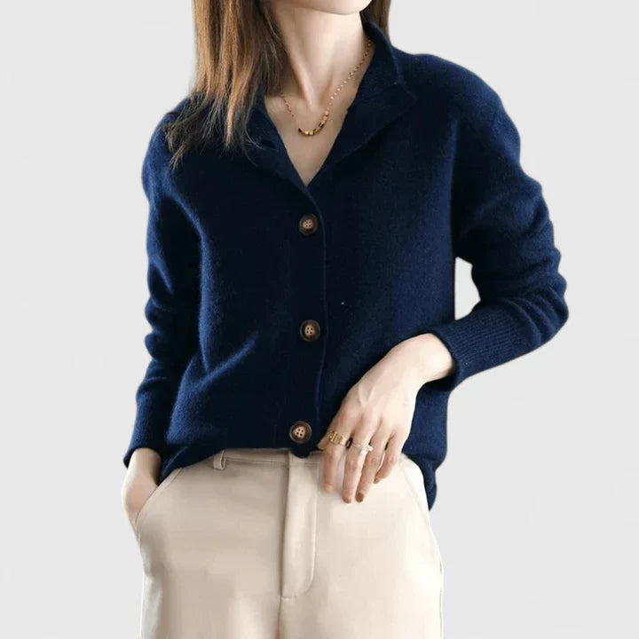 Gloria | Button-Up Knit Cardigan with Collar