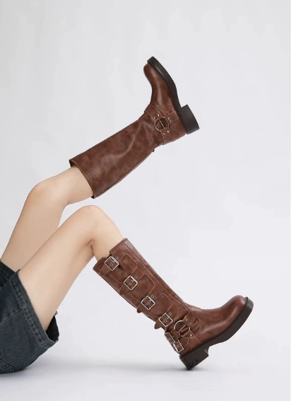 Rowan | Knee-High Boots With Multi-Buckle Straps