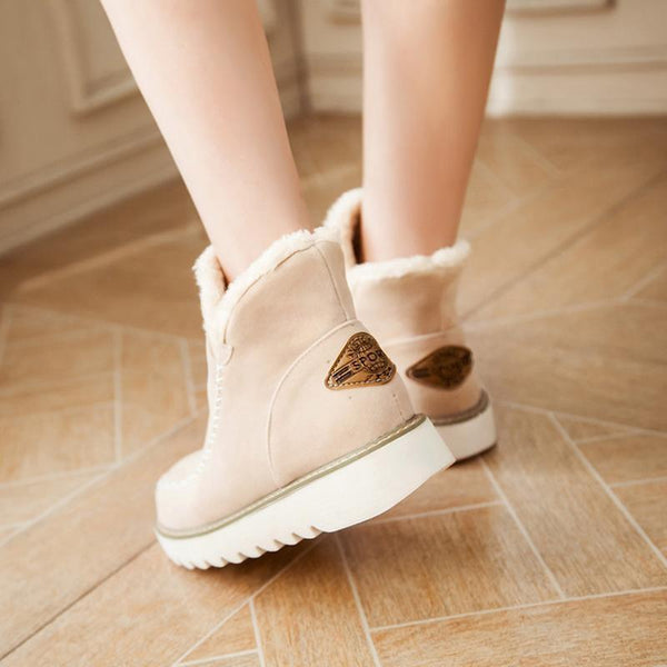 Moriah | Faux Fur Lined Ankle Boots Chunky Sole