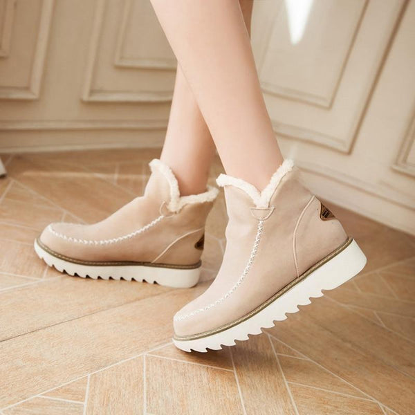 Moriah | Faux Fur Lined Ankle Boots Chunky Sole