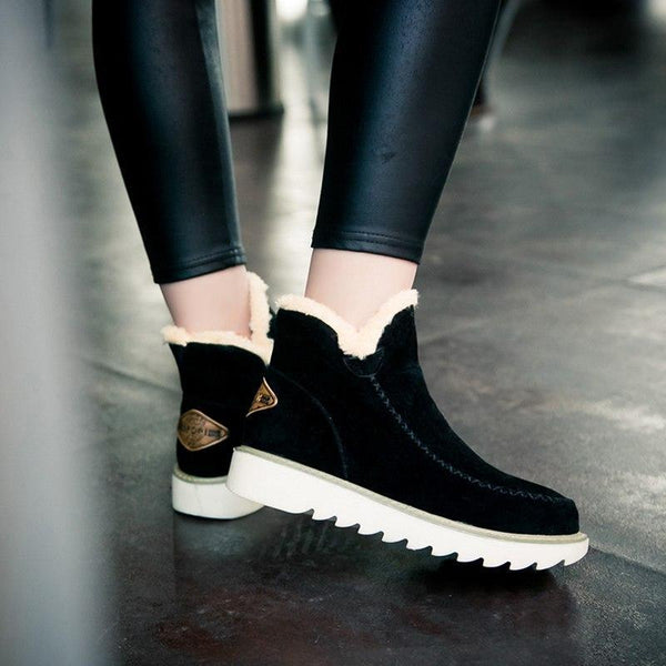 Moriah | Faux Fur Lined Ankle Boots Chunky Sole