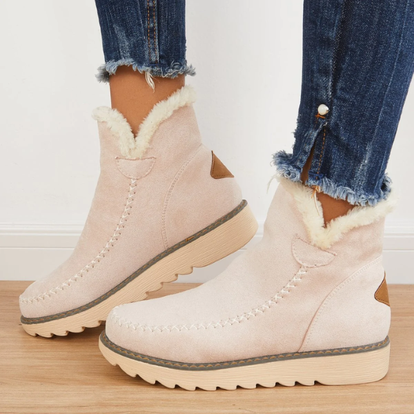 Moriah | Faux Fur Lined Ankle Boots Chunky Sole