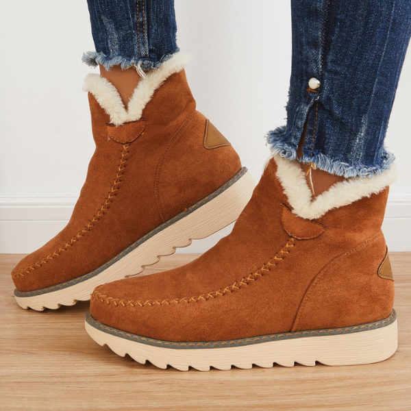 Moriah | Faux Fur Lined Ankle Boots Chunky Sole