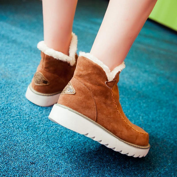 Moriah | Faux Fur Lined Ankle Boots Chunky Sole