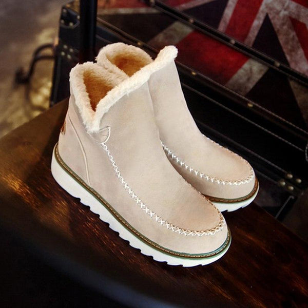 Moriah | Faux Fur Lined Ankle Boots Chunky Sole