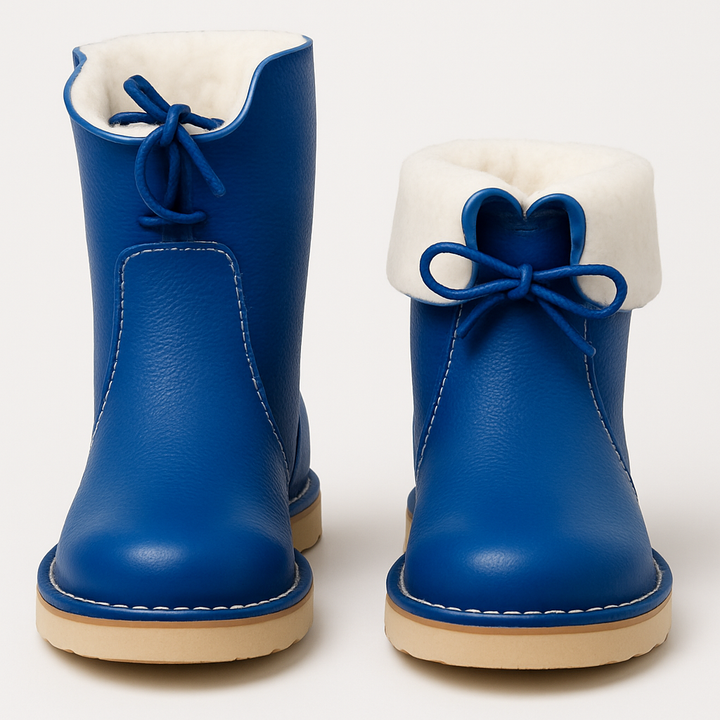 Quintessa | Leather Mid-Calf Boots with Lace-Up Back