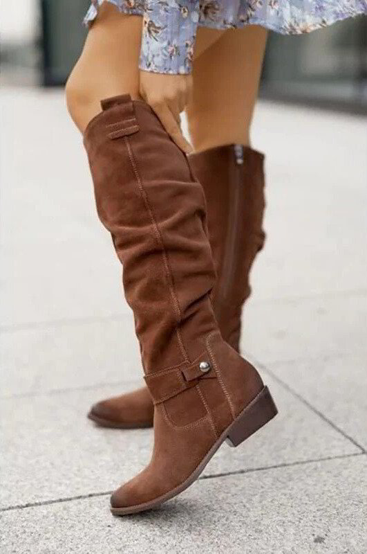 Billie | Slouchy Knee High Boots with Block Heel