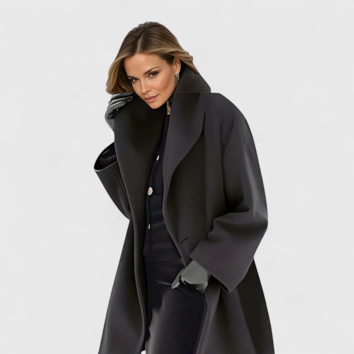 Rima | Oversized Shawl Collar Wool Coat