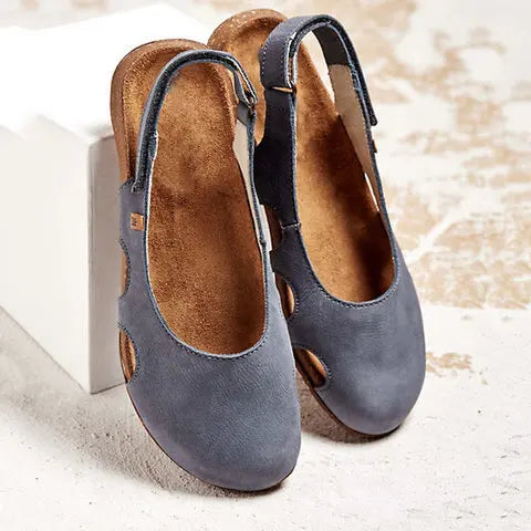 Amani | Closed Toe Slingback Flats with Buckle