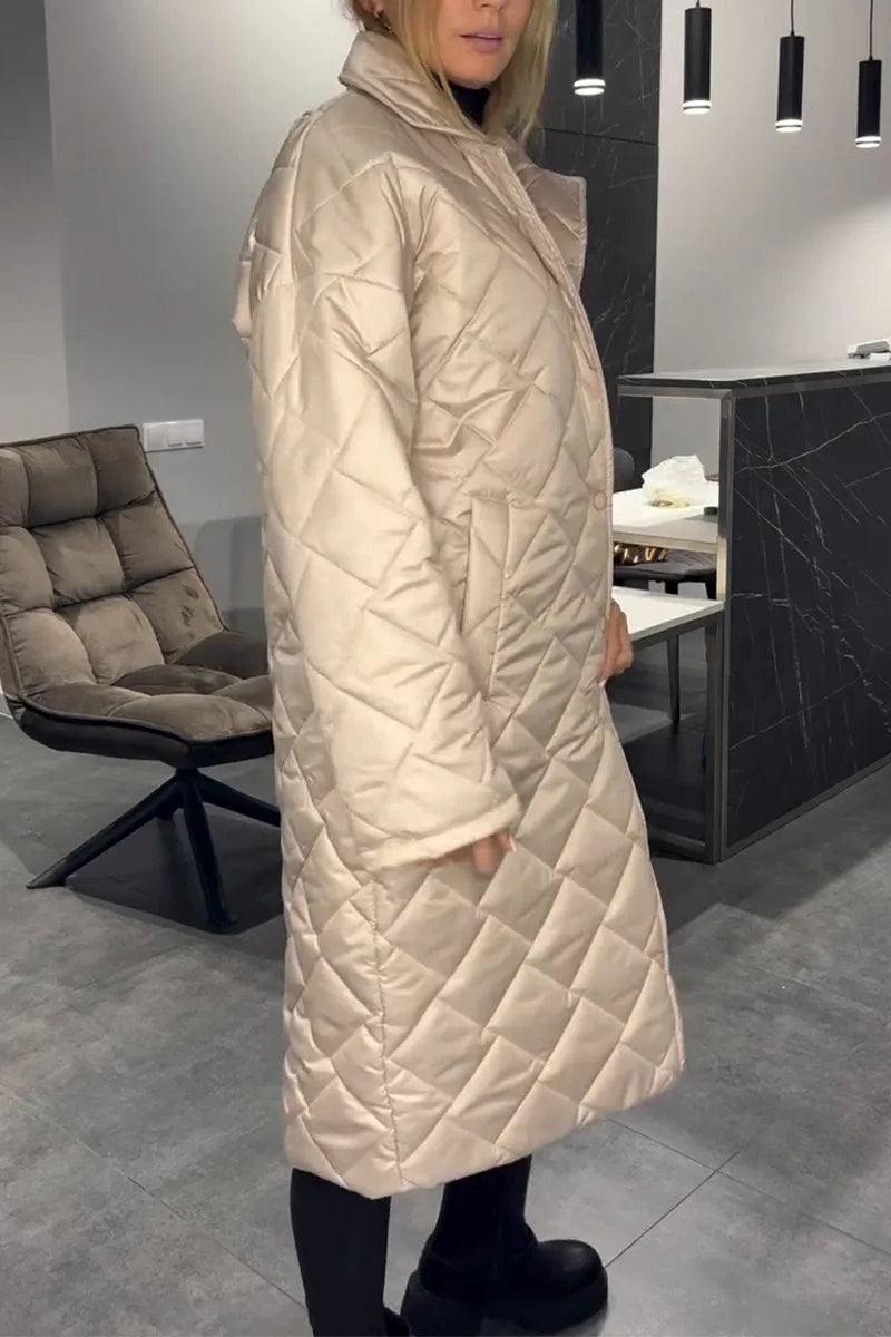 Ombretta | Quilted Longline Puffer Coat with Lapels