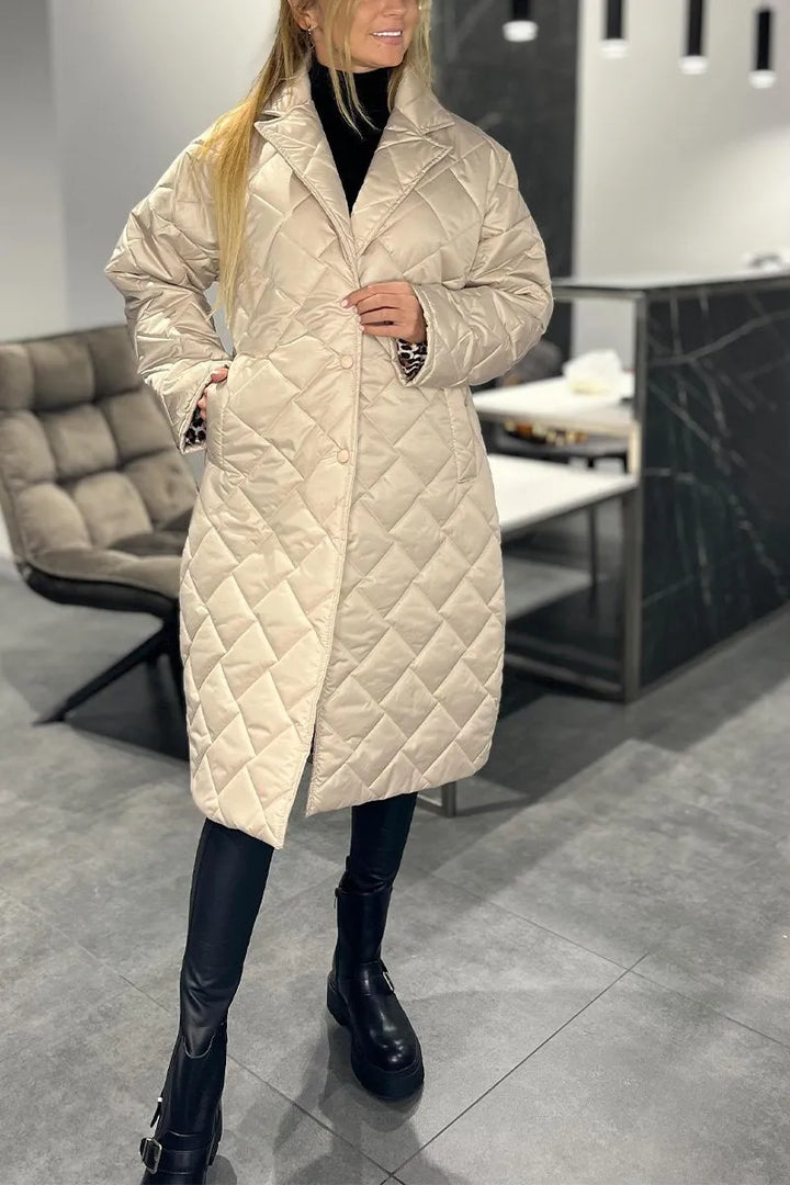 Ombretta | Quilted Longline Puffer Coat with Lapels