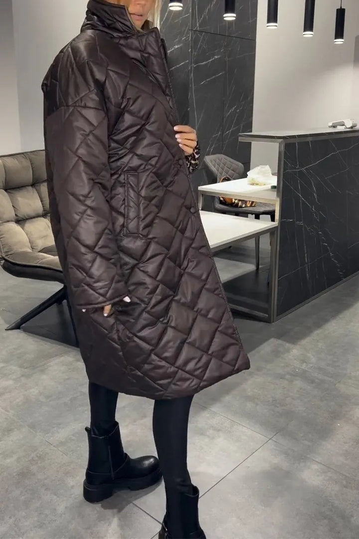 Ombretta | Quilted Longline Puffer Coat with Lapels