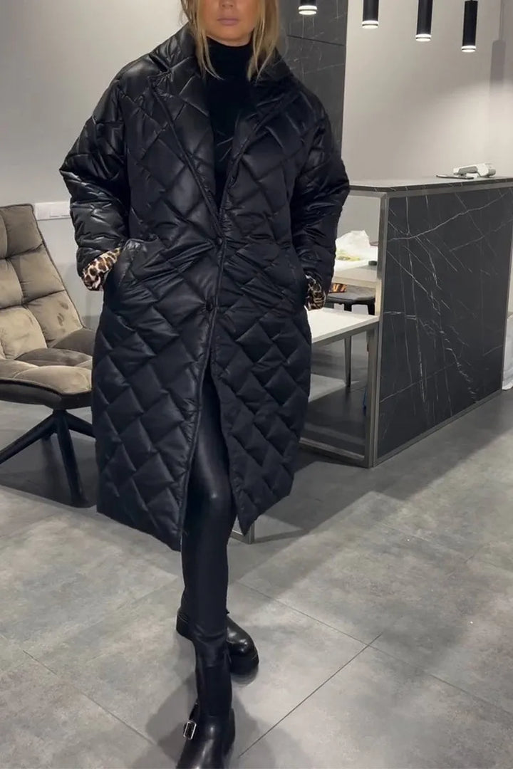 Ombretta | Quilted Longline Puffer Coat with Lapels