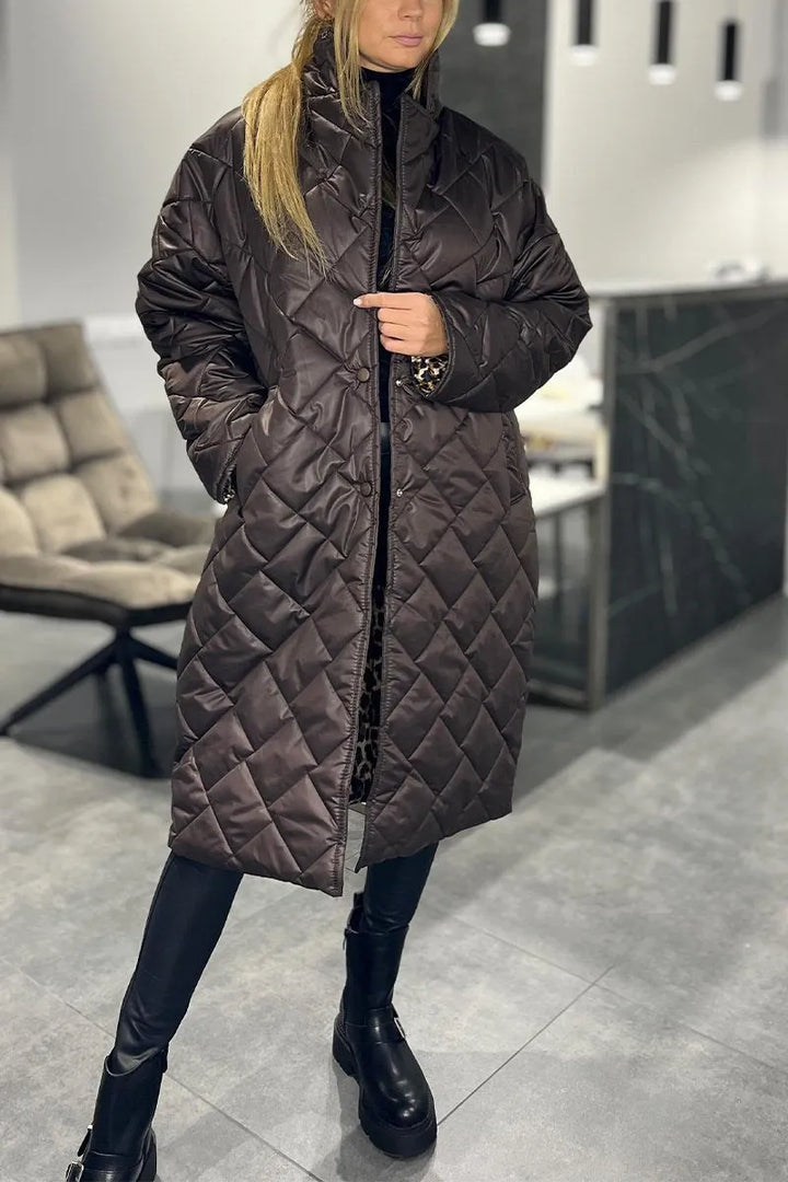 Ombretta | Quilted Longline Puffer Coat with Lapels