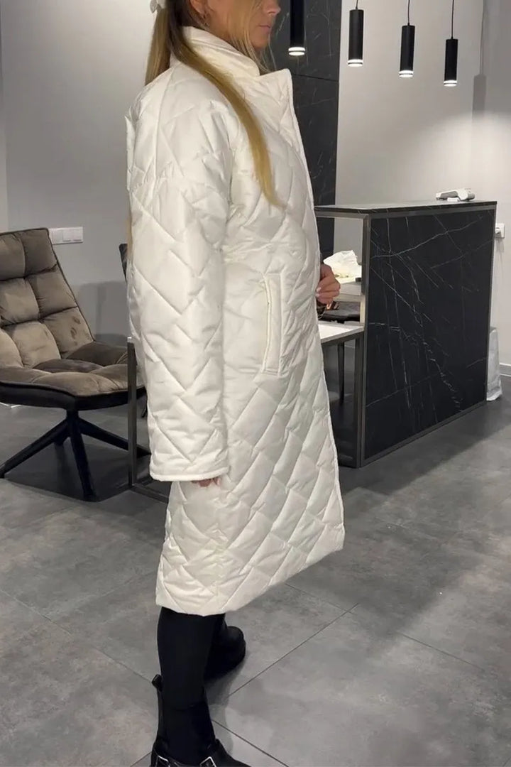 Ombretta | Quilted Longline Puffer Coat with Lapels