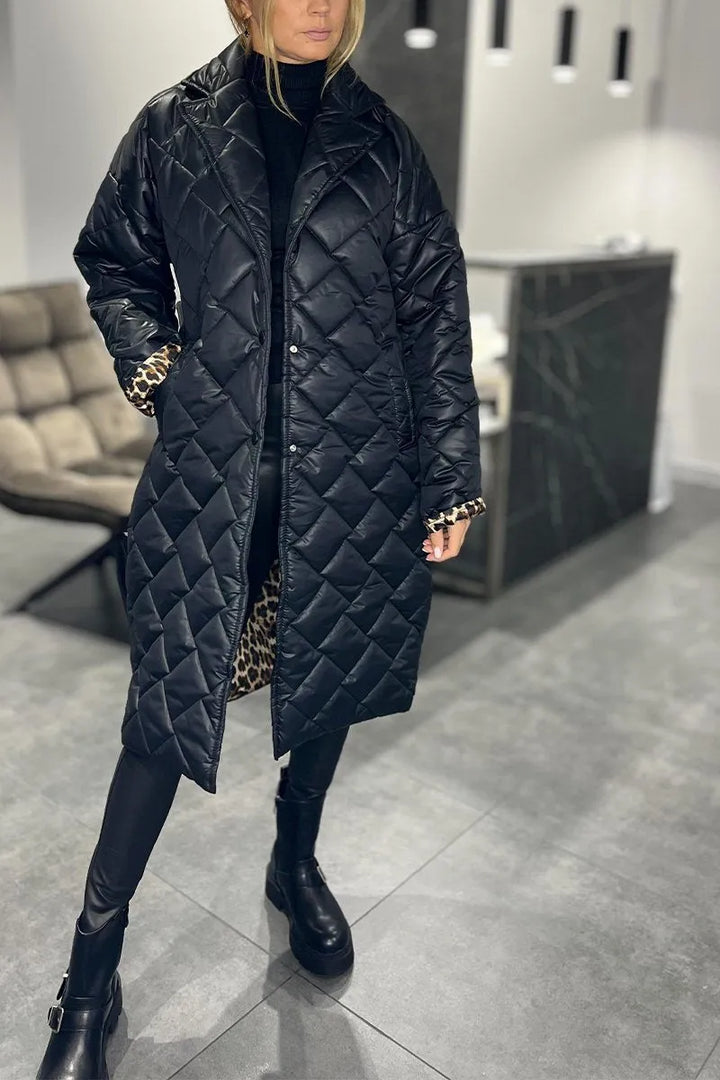 Ombretta | Quilted Longline Puffer Coat with Lapels