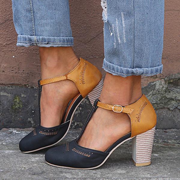 Hettie | T-Strap Block Heel Mary Janes
