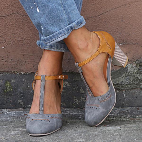Hettie | T-Strap Block Heel Mary Janes