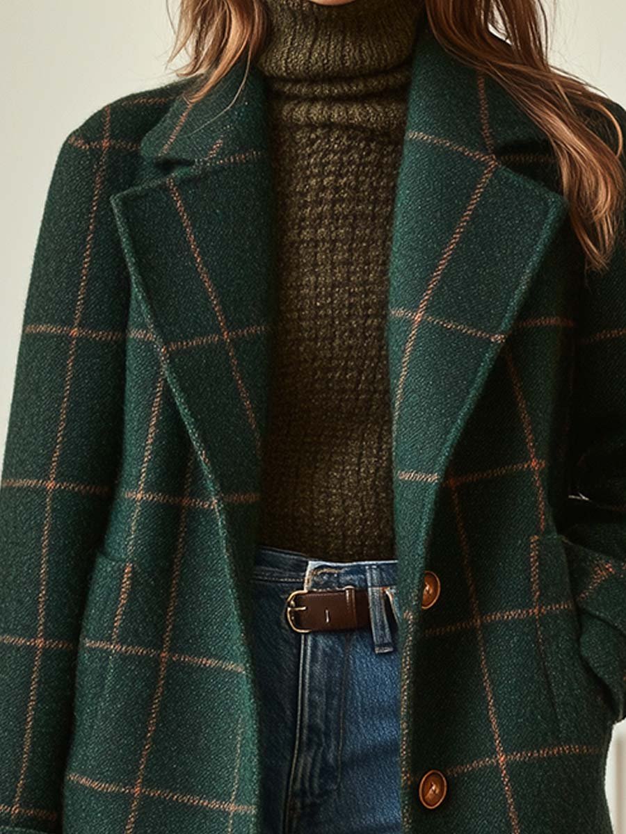 Elisabetta | Retro Plaid Tweed Coat