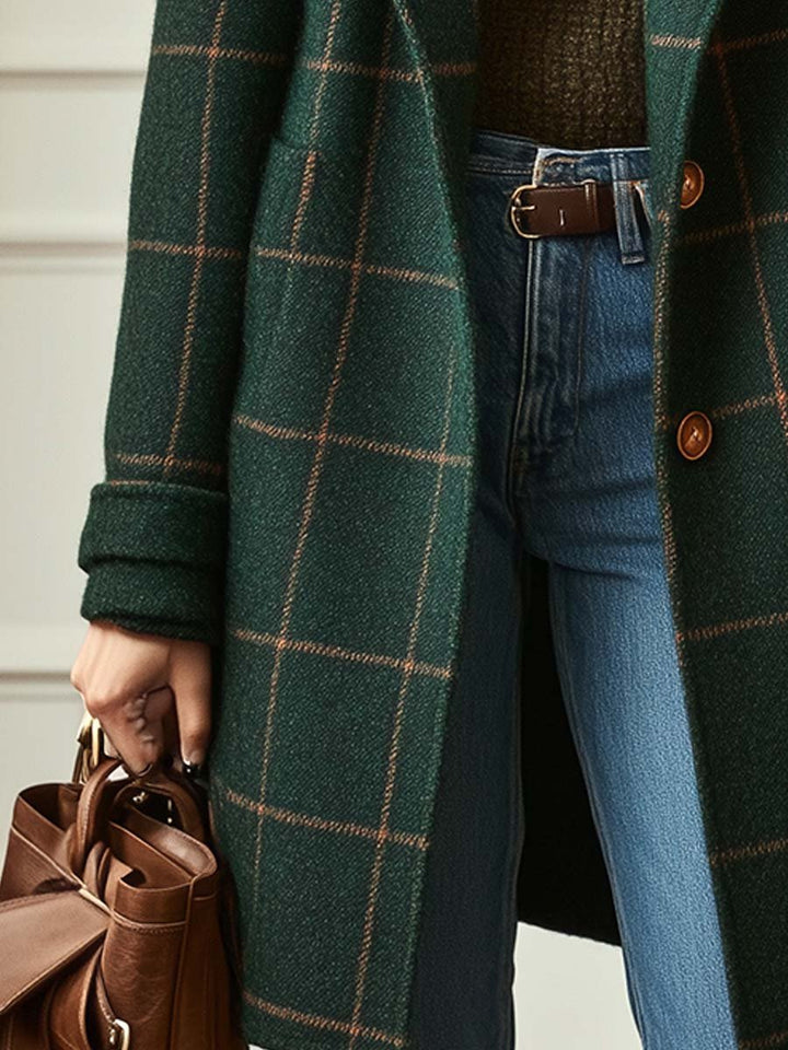 Elisabetta | Retro Plaid Tweed Coat