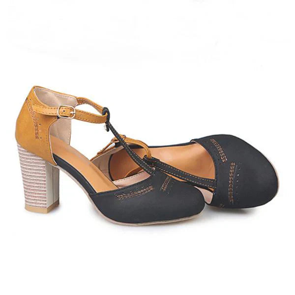 Hettie | T-Strap Block Heel Mary Janes