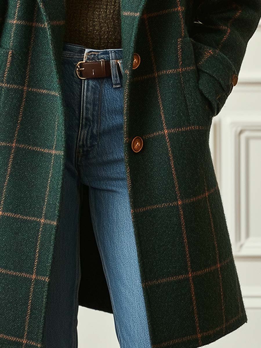 Elisabetta | Retro Plaid Tweed Coat