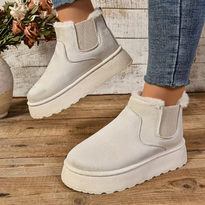Charlize | Fur-Lined Platform Chelsea Boots Slip-On