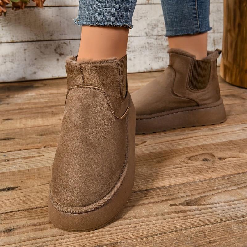 Charlize | Fur-Lined Platform Chelsea Boots Slip-On