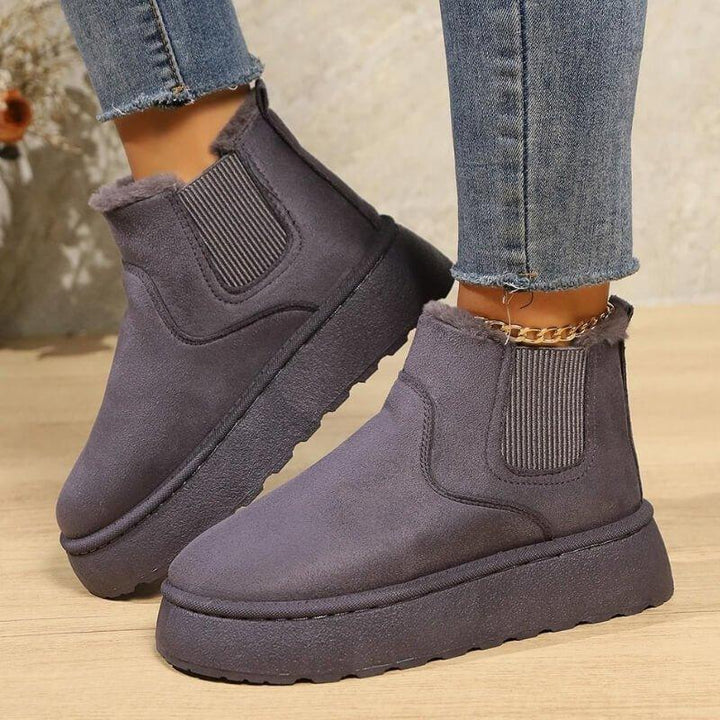 Charlize | Fur-Lined Platform Chelsea Boots Slip-On