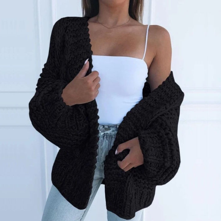Romaine | Chunky Knit Cardigan with Balloon Sleeves