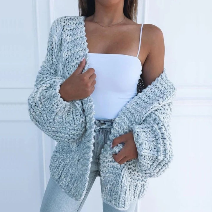 Romaine | Chunky Knit Cardigan with Balloon Sleeves