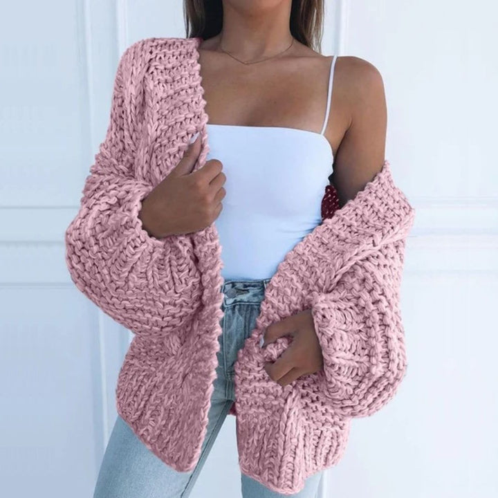 Romaine | Chunky Knit Cardigan with Balloon Sleeves