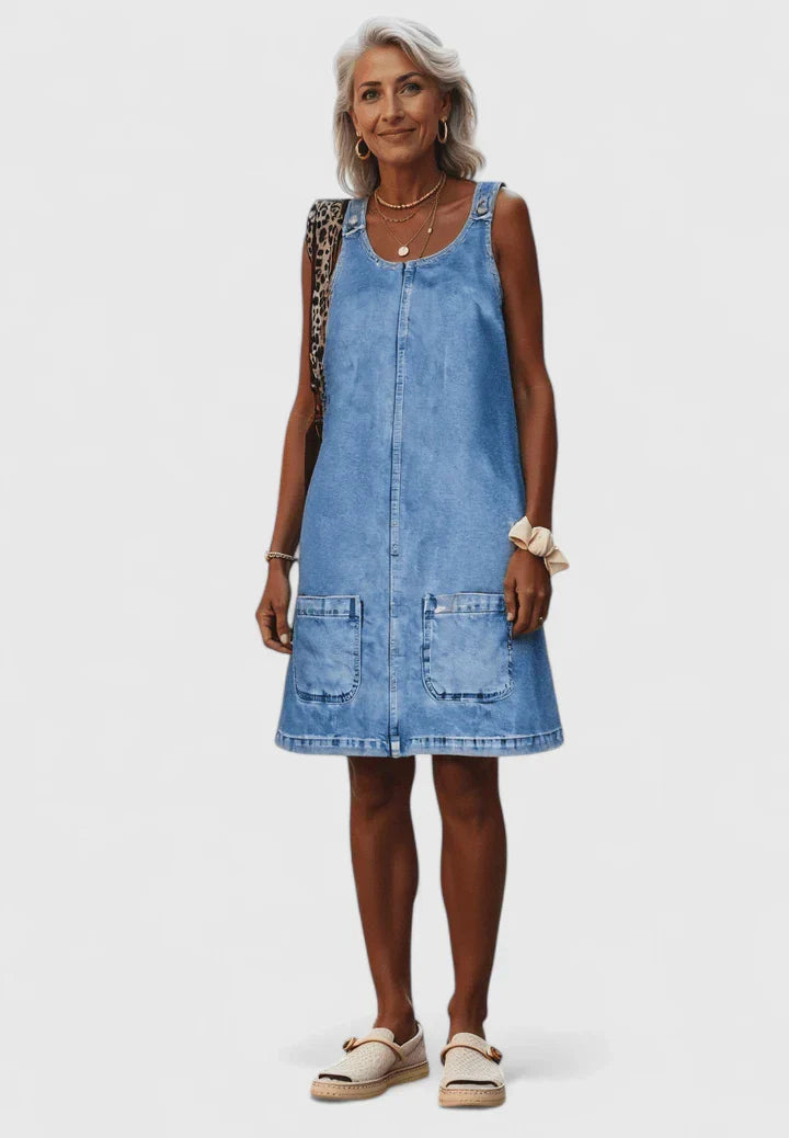 Alissia | Denim Pocket Midi Dress