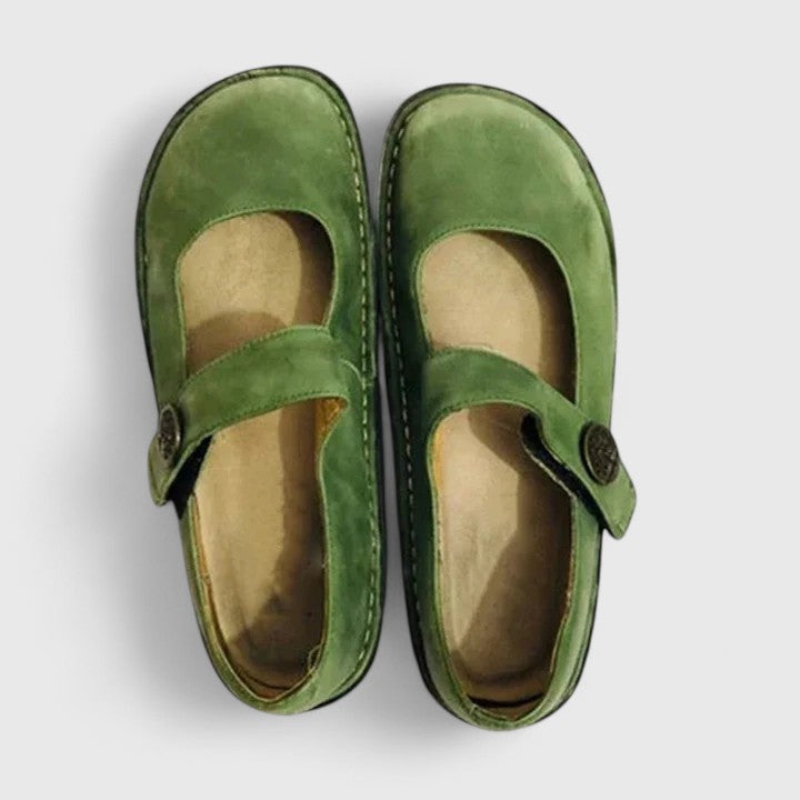 Angeline | Contrast Stitch Mary Jane Flats